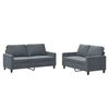 vidaXL Ensemble de canap&eacute;s 2 pcs avec coussins Gris fonc&eacute; Velours