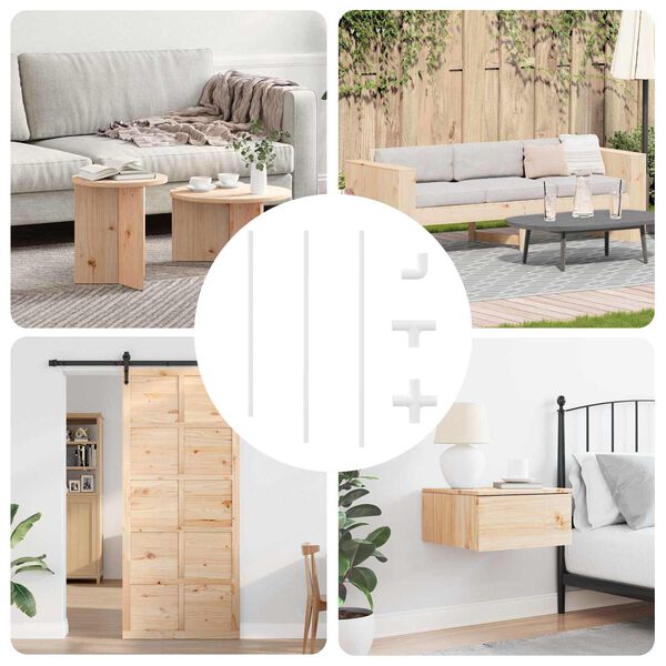 vidaXL Tube PVC 29 pcs Blanc Mterialpp et PE