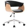 vidaXL Chaise pivotante &agrave; manger Noir Bois courb&eacute; et similicuir