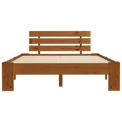 vidaXL Cadre de lit sans matelas marron miel 140x200 cm pin massif