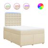 vidaXL Sommier &agrave; lattes de lit avec matelas cr&egrave;me 120x190 cm tissu