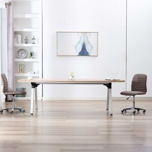 vidaXL Chaises &agrave; manger lot de 2 taupe tissu