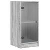 vidaXL Armoire lat&eacute;rale avec portes en verre sonoma gris 35x37x75,5 cm
