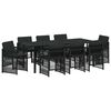 vidaXL Ensemble de salle &agrave; manger pour jardin 9 pc Noir