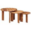 vidaXL Tables basses gigognes 3 pc Marron &Oslash; 54 x 40 cm
