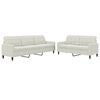 vidaXL Ensemble de canap&eacute;s 2 pcs avec coussins Cr&egrave;me Velours