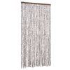 vidaXL Rideau anti-mouches taupe et blanc 100x230 cm chenille