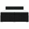 vidaXL Sommier &agrave; lattes de lit avec matelas Noir 200x200 cm Tissu