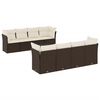 vidaXL Salon de jardin avec coussins 9 pcs marron r&eacute;sine tress&eacute;e