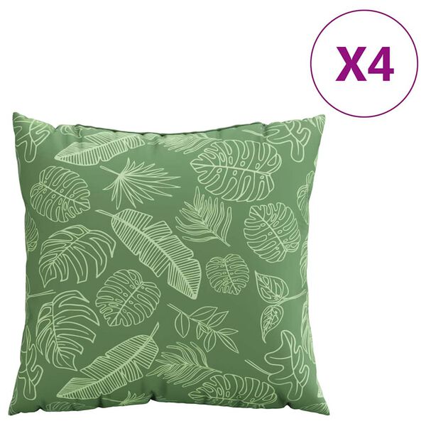 vidaXL Coussins &Eacute;parpill&eacute;s Feuille 4 pcs Motif feuille 60 x 60 cm