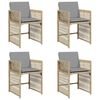 vidaXL Chaises de jardin avec coussins lot de 4 m&eacute;lange beige