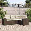 vidaXL Salon de jardin 4 pcs avec coussins marron r&eacute;sine tress&eacute;e