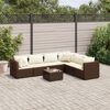 vidaXL Salon de jardin avec coussins 7 pcs marron r&eacute;sine tress&eacute;e