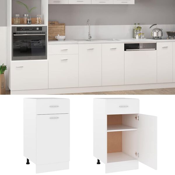 vidaXL Armoire &agrave; tiroirs "Lyon" Blanc 40 x 46 x 81,5 cm Bois d'ing&eacute;nierie