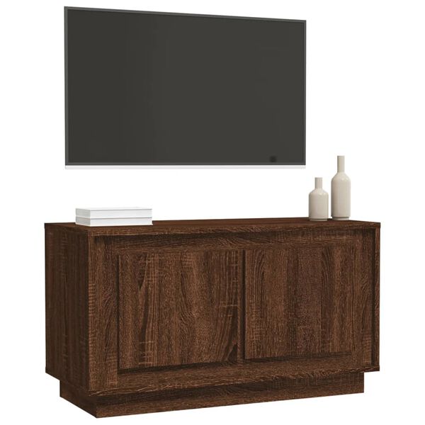 vidaXL Meuble TV ch&ecirc;ne marron 80x35x45 cm bois d'ing&eacute;nierie