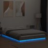 vidaXL Cadre de lit et lumi&egrave;res LED sans matelas gris b&eacute;ton 120x190cm