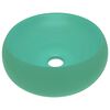 vidaXL Lavabo rond de luxe Vert clair mat 40x15 cm C&eacute;ramique