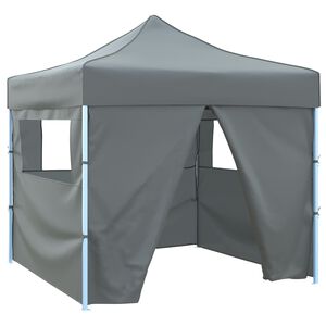 vidaXL Tente de r&eacute;ception escamotable avec 4 parois 3x3 m Anthracite