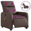 vidaXL Fauteuil de massage inclinable &eacute;lectrique marron similicuir
