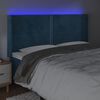 vidaXL T&ecirc;te de lit &agrave; LED Bleu fonc&eacute; 163x16x118/128 cm Velours