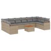vidaXL Salon de jardin 11 pcs avec coussins beige r&eacute;sine tress&eacute;e