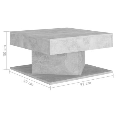 vidaXL Table basse Gris béton 57x57x30 cm Bois d’ingénierie