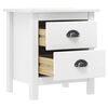 vidaXL Tables de chevet Hill 2 pcs Blanc 46x35x49,5 cm Bois pin solide