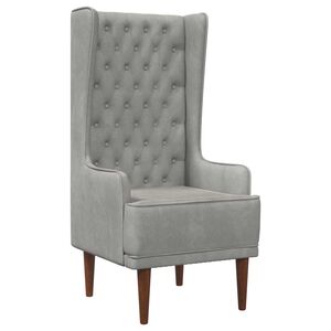 vidaXL Chaise &agrave; dossier haut avec boutons capitonn&eacute;s Gris clair