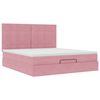 vidaXL Cadre de lit ottoman avec matelas rose 160x200 cm velours