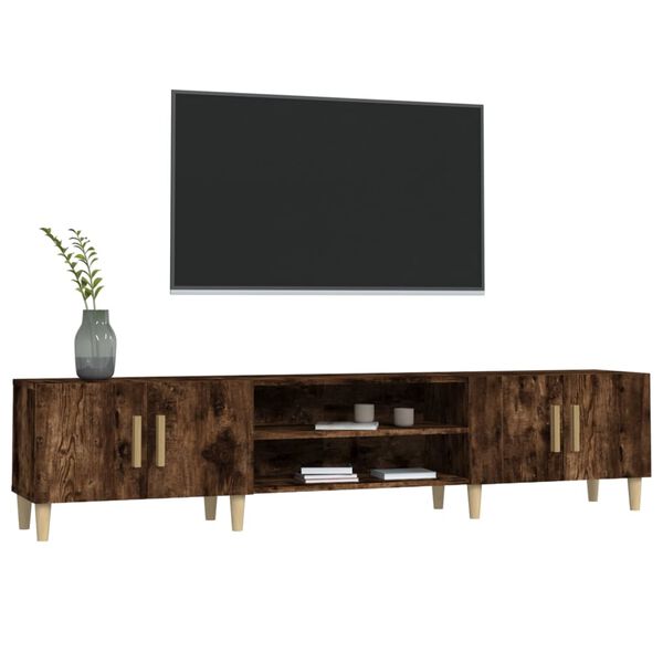 vidaXL Meuble TV chêne fumé 180x31,5x40 cm bois d'ingénierie