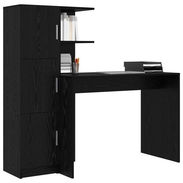 vidaXL Bureau 2 pcs Chêne noir