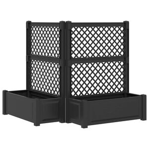 vidaXL Grand bac avec treille 2 pc PP Anthracite