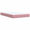 vidaXL Sommier &agrave; lattes de lit avec matelas rose 120x190 cm velours