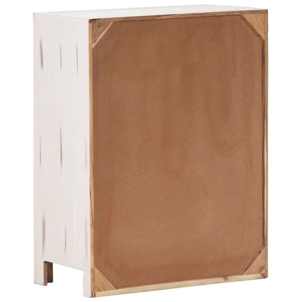 vidaXL Armoire &agrave; tiroirs Blanc 58x30x75 cm Bois d'acacia massif