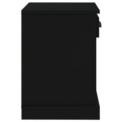 vidaXL Table de chevet noir 43x36x50 cm