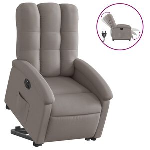vidaXL Fauteuil inclinable &eacute;lectrique taupe tissu
