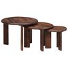 vidaXL Tables basses gigognes 3 pcs Marron fonc&eacute; Bois de mangue massif
