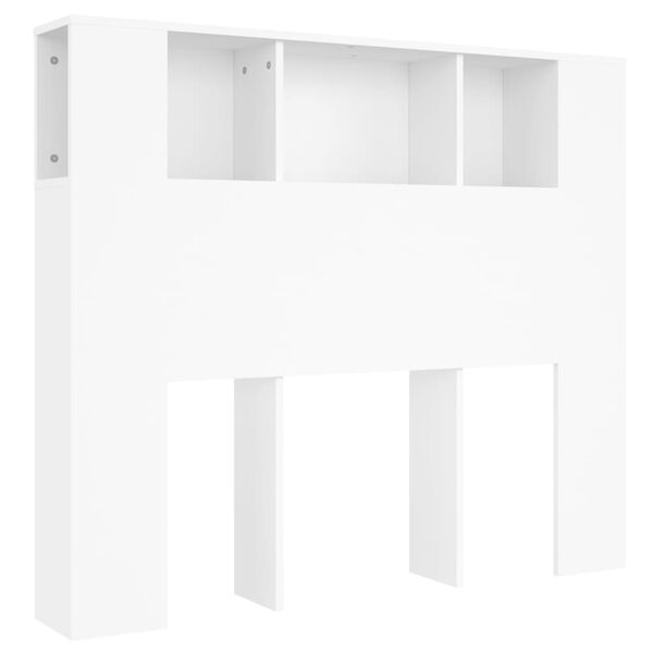 vidaXL Armoire &agrave; t&ecirc;te de lit Blanc 120x18,5x102,5 cm