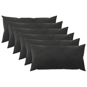vidaXL Coussin avec oreiller HEERLEN 6 pi&egrave;ces Noir Velours