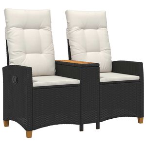 vidaXL Banc inclinable avec table 2 -Seater 126 x 65 x 112 cm