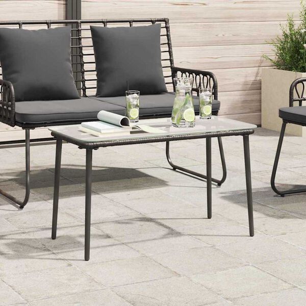 vidaXL Table de Jardin Noir 80 x 40 x 45 cm polyrotin