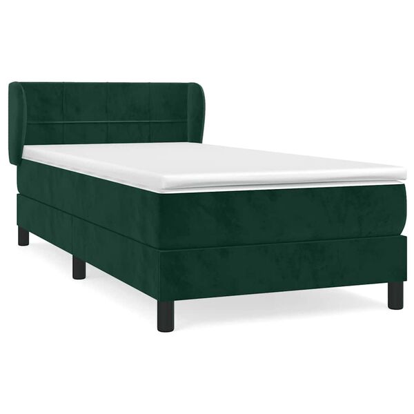 vidaXL Sommier &agrave; lattes de lit avec matelas Vert fonc&eacute; 100x200 cm