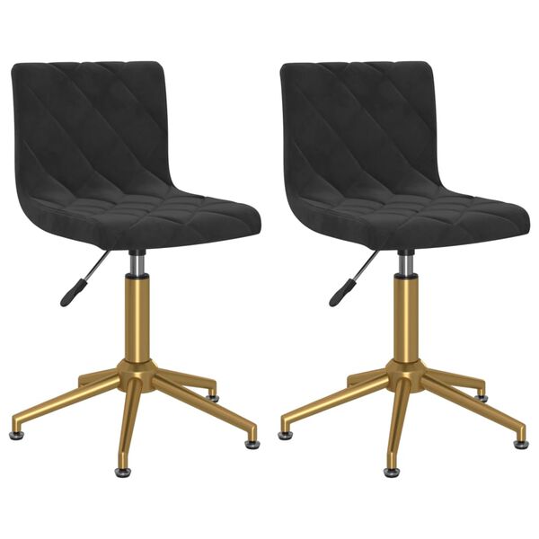 vidaXL Chaises pivotantes &agrave; manger lot de 2 noir velours