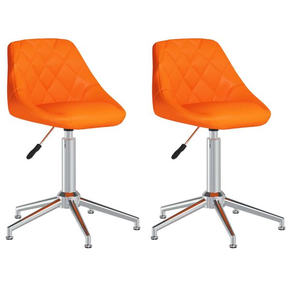 vidaXL Chaises pivotantes &agrave; manger lot de 2 orange similicuir