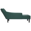 vidaXL Fauteuil long avec accoudoir droit vert foncé velours