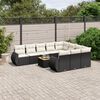 vidaXL Salon de jardin 11 pcs avec coussins noir r&eacute;sine tress&eacute;e