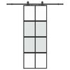 vidaXL Porte coulissante kit quincaillerie noir 76x205 cm verre tremp&eacute;