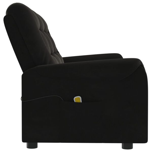 vidaXL Fauteuil de massage inclinable à 3 places noir tissu microfibre