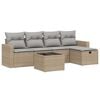 vidaXL Salon de jardin avec coussins 6pcs m&eacute;lange beige r&eacute;sine tress&eacute;e