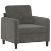 vidaXL Fauteuil avec repose-pied Gris fonc&eacute; 60 cm Velours